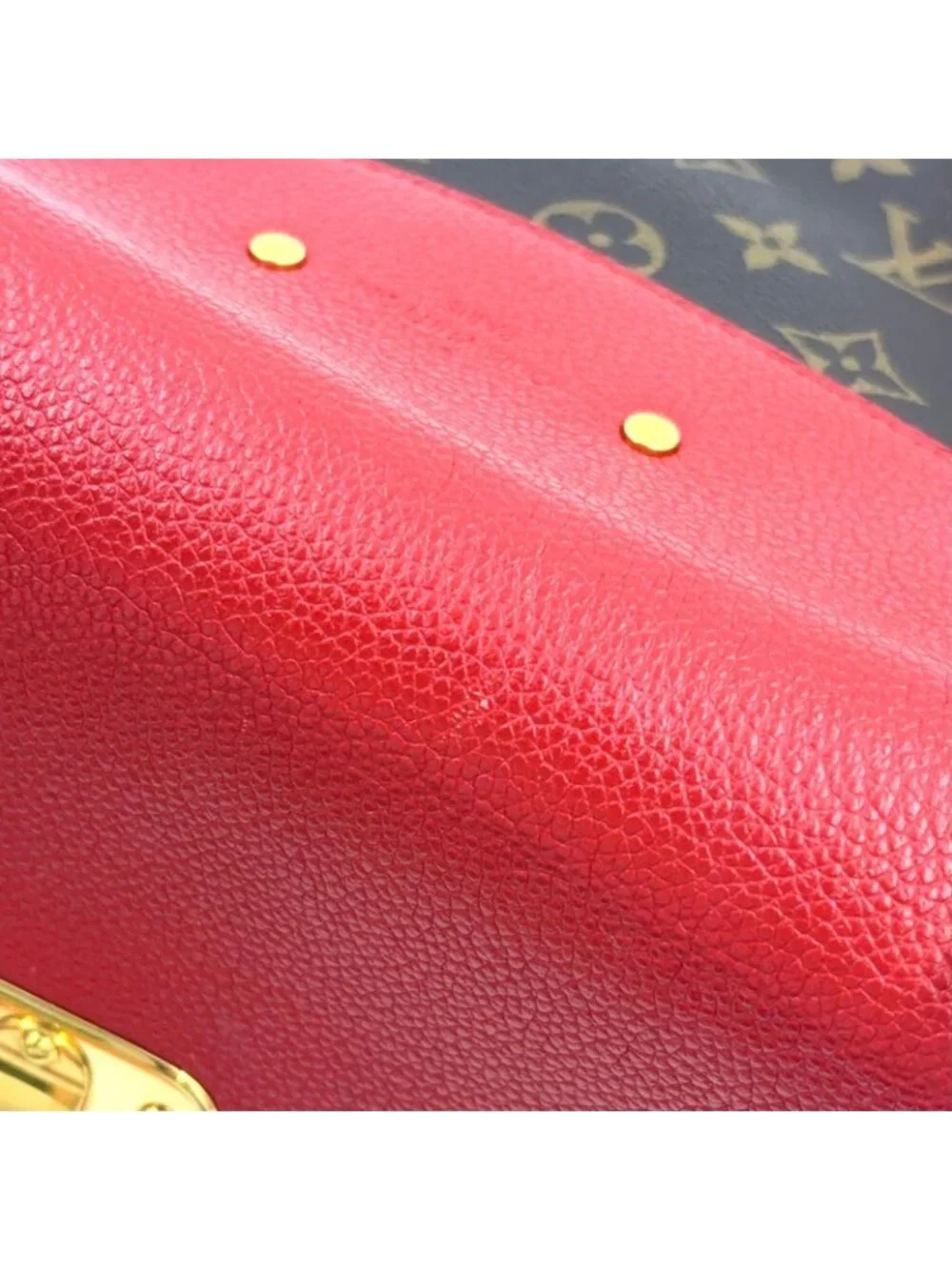 Louis Vuitton Monogram Sunplaseed Leather Brown Red Shoulder Bag Gold